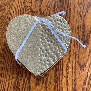 Gold Heart Party Coasters